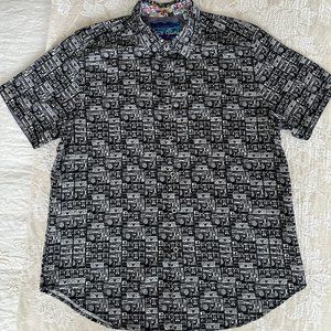NWOT Robert Graham Mens Button Down Short Sleeve Shirt Classic Fit Size XL